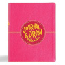 CSB Journal and Draw Bible for Kids, Pink LeatherTouch, Black Letter, Wide-Margins, Journaling Space,, Devotionals, Activity Pages